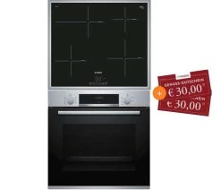 [Saturn] Z.B. Bosch Serie 4 HBD435RS61 Backofen-Set (Edelstahl, Autarkes Induktionskochfeld 17 Stufen Mit Boost, Backofen 50-275°C Mit 71l)
