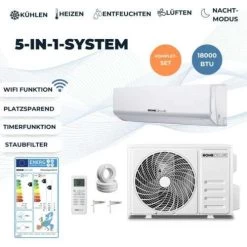 Quick Connect Split Klimaanlage Inverter Klimagerät 12000 (431,10€) Oder 18000 BTU (679€) Smart Kupferleitung WIFI 5in1