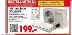 [Lokal Wreesmann] Germatic Split-Klimaanlage, Inkl. Fernbedienung, Energieklasse A++