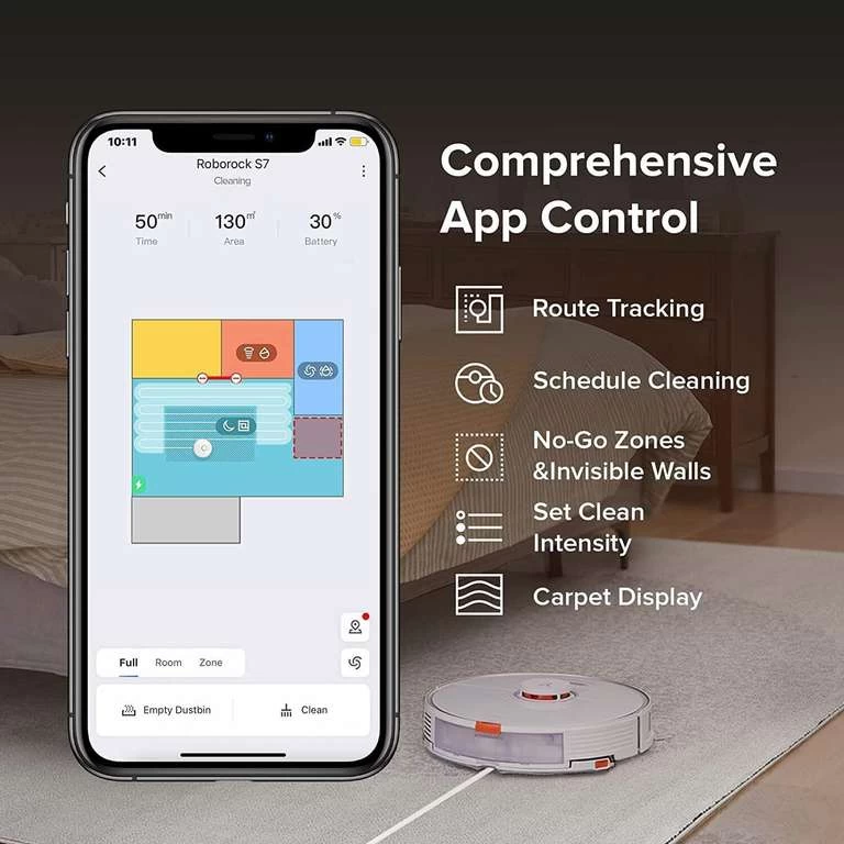 Roborock S7 Staubsauger Sonic Saugroboter Kehrroboter Beutellos In Weiss & Schwarz (gut/Refurbished) – Bild 3