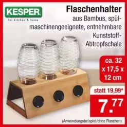[Zimmermann] KESPER Flaschenhalter Für SodaStream Aus Bambus