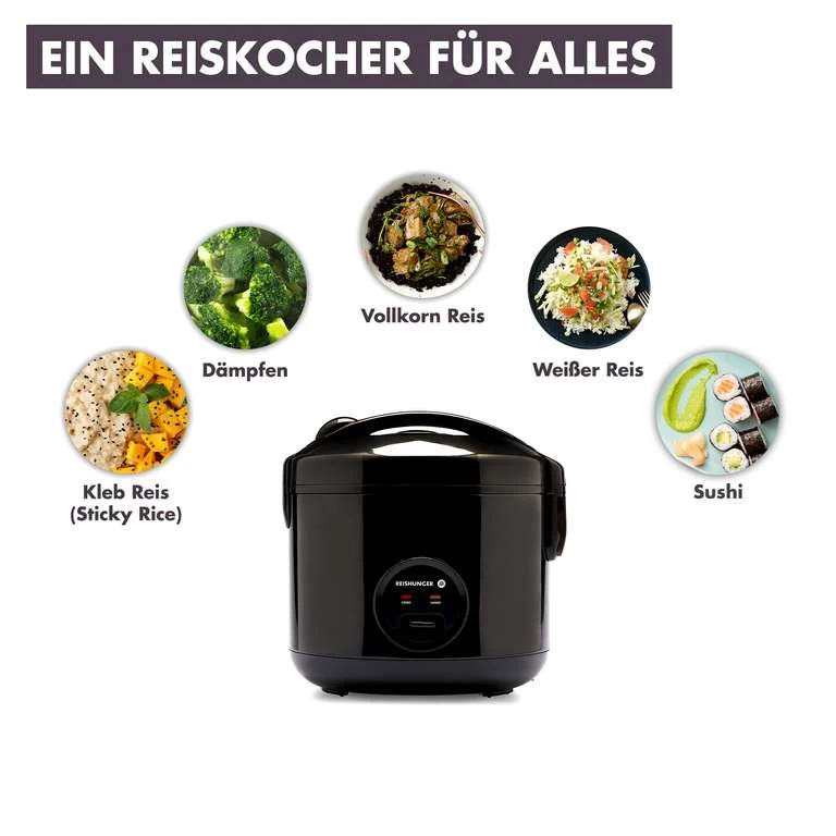 REISHUNGER | Basis Reiskocher Mit Keramik Innentopf (alle Farben) Für Nur 39,99€ + Bio Basmati Reis 600g + Jasmin Reis 600g + GRATIS Versand – Bild 6