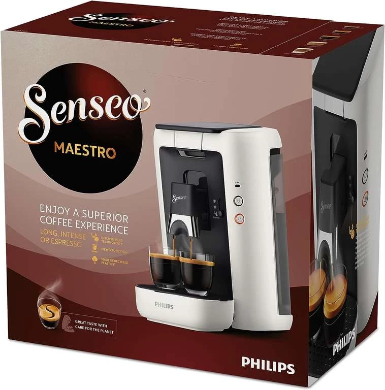 Philips CSA260/10 Senseo Maestro Kaffeepadmaschine Weiß (1450W, 1bar, 1.2l Wassertank, Kaffeestärkewahl & Memo-Funktion) – Bild 4
