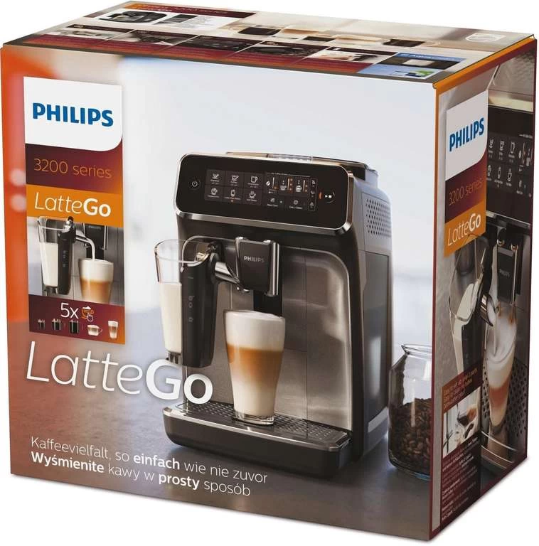 Philips Series 3200 Kaffeevollautomat EP3246/70 (5 Kaffeespezialitäten, LatteGo Milchsystem, 1,8l Wassertank, 275g Bohnenbehälter) – Bild 4