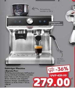 [lokal Kaufland AC Breslauerstr] Gastroback Siebträgermaschine 42616 Design Espresso Barista Pro