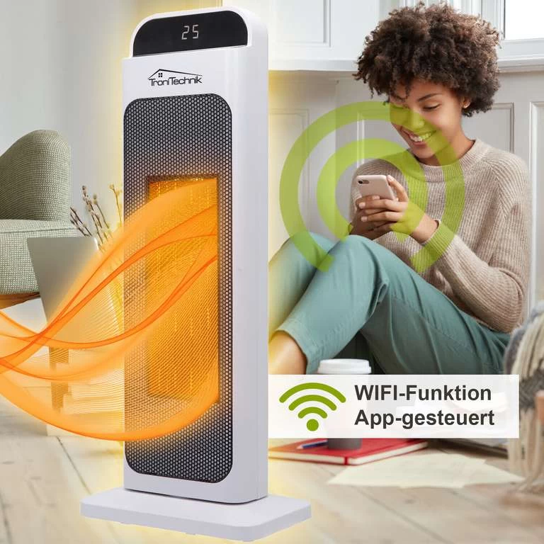 Keramik Heizlüfter Turmheizer Turbo PTC Heizgerät WIFI Keramikheizer Timer 2000W – Bild 2