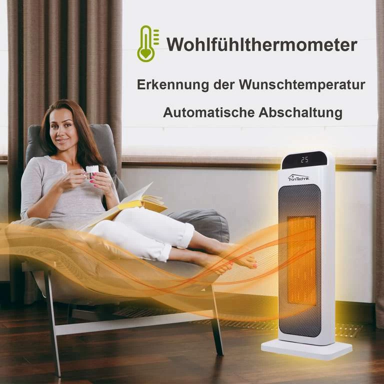 Keramik Heizlüfter Turmheizer Turbo PTC Heizgerät WIFI Keramikheizer Timer 2000W – Bild 4