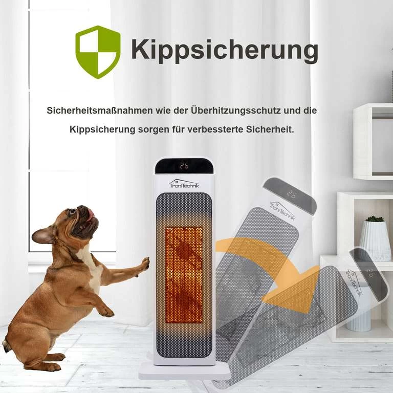 Keramik Heizlüfter Turmheizer Turbo PTC Heizgerät WIFI Keramikheizer Timer 2000W – Bild 5