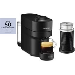 DeLonghi ENV 90.B Vertuo Pop Black Mit Nespresso Aeroccino 3 + Kapselbonus