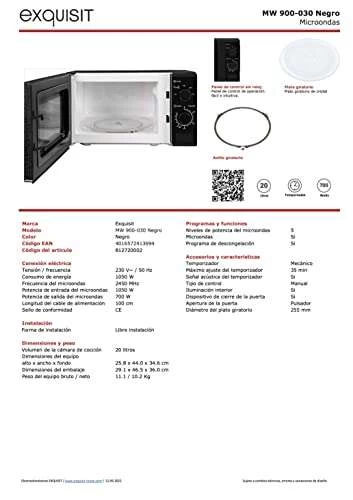 Exquisit Mikrowelle 700 W, 20 Liter – Bild 7