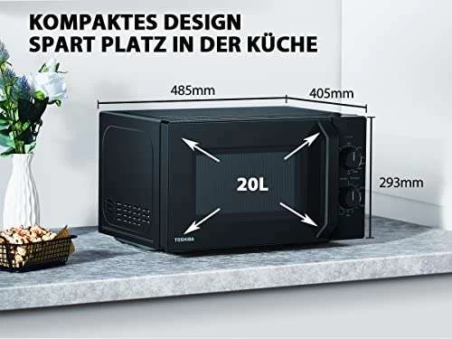 Toshiba MW2-MG20PF(BK)/GE Mikrowellenherd 800 W Mit Knuspriger Grill- & Kombigarfunktion, 5 Leistungsstufen, 1000 W Grillleistung (Mp) – Bild 7