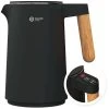 BALTER Edelstahl Wasserkocher Mit Temperatureinstellung, 45°C-100°C, Doppelwand, BPA Frei, Warmhaltefunktion, 1.5L, 2200W, Schwarz