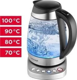 Concept RK4130 Glaswasserkocher 1,7 Liter 2.200 Watt Mit Temperatureinstellung