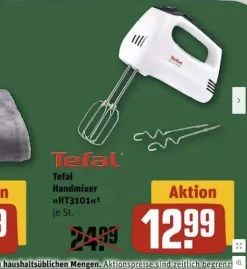 (Offline REWE) Tefal HT3101 Handmixer Quick Mix Edelstahl Für 12,99€