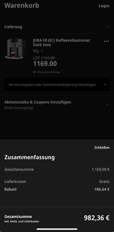 JURA E8 (EC) Dark Inox | Online Saturn APP – Bild 3