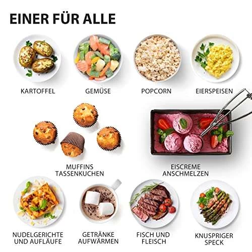 Toshiba MV-AM20T(BK) Mikrowell, Solo-Mikrowelle 20 L, 800 W, 5 Leistungsstufen 12 Automatikprogramm, Emaille Innenraum, PRIME – Bild 3