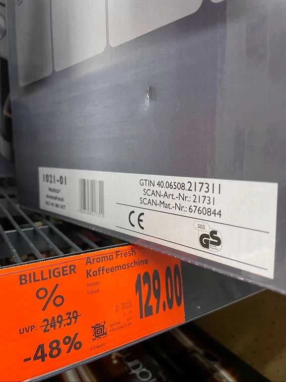 Lokal Kaufland Neustrelitz - Melitta AromaFresh 1021-01, Filterkaffeemaschine Mit Integriertem Mahlwerk – Bild 2