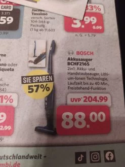 (Comb Niedersachsen) Bosch Akkusauger BCHF216S Für 88€