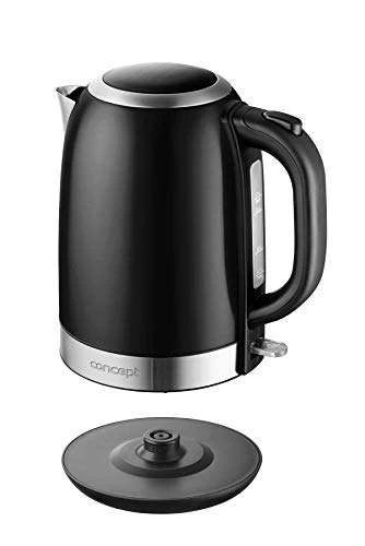 CONCEPT Hausgeräte RK3245 Edelstahl Wasserkocher In Schwarz, 1,7 L, 2200 W – Bild 3