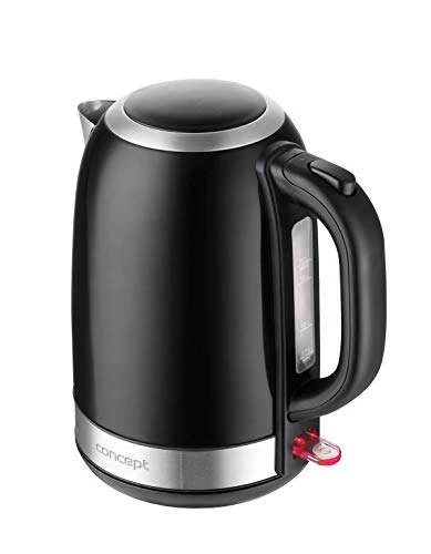 CONCEPT Hausgeräte RK3245 Edelstahl Wasserkocher In Schwarz, 1,7 L, 2200 W
