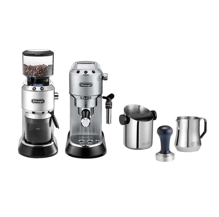 DELONGHI Dedica Style ECKG 6821.M Barista Bundle Espressomaschine Silber