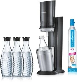 SodaStream Crystal 2.0 Titan Vorteilspack Mit 3x Glaskaraffen + CO2-Zylinder Für 94€ [interspar.at]