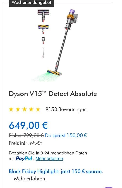 Dyson Black Friday (tägliche) Angebote! Corporate Benefits Möglich! + 10% Cashback & 20€ über TopCashback - Black Friday Preisgarantie! – Bild 4