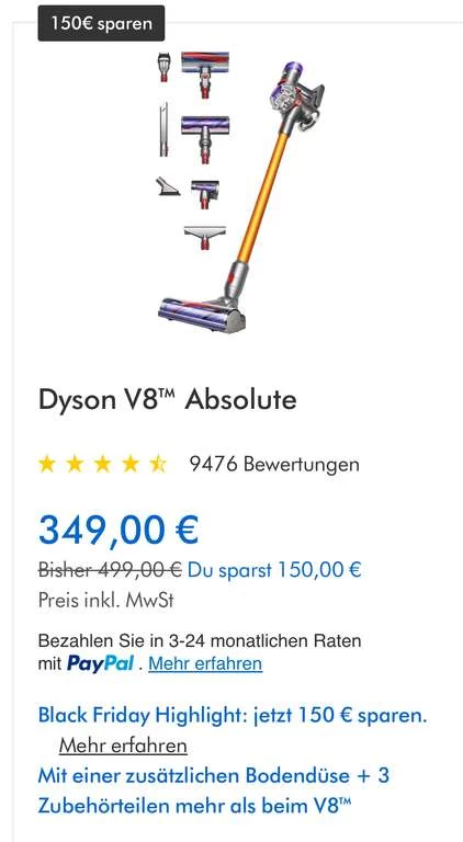 Dyson Black Friday (tägliche) Angebote! Corporate Benefits Möglich! + 10% Cashback & 20€ über TopCashback - Black Friday Preisgarantie! – Bild 7