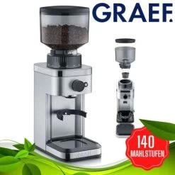 Graef Kaffeemühle Kegelmahlwerk, 140 Stufen 300g Bohnenbehälter
