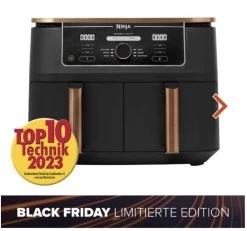 Ninja Foodi MAX Dual Zone Heißluftfritteuse AF400EU, LIMITIERTE KUPFER EDITION + 2 X GRILLROSTE & KOCHSCHÜRZE (eff. 140,13€ Durch Shoop CB)