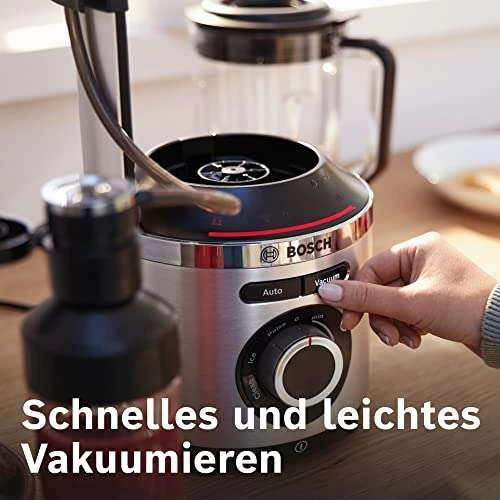 Bosch Vakuum-Standmixer VitaPower Serie 8 MMBV621M, 4 Automatikprogramme, Vakuum-ToGo Flasche, 37,000 U/min, 1000 W, Silber – Bild 6