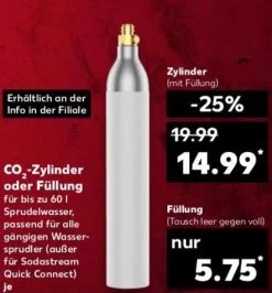 [Kaufland] CO2-Kaufzylinder Für Sodastream / Wassersprudler