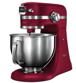 (Aldi Black Shopping Week) AEG Küchenmaschine KM5520 1,6 PS, 10 Geschwindigkeitsstufen Voll- Metall Rot