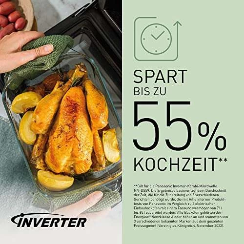 Panasonic NN-DS59 4-in-1 Kombi Dampfbackofen (Mikrowelle, Dampf, Ober-/Unterhitze Und Grill, 27 Liter), Schwarz-edelstahl – Bild 6