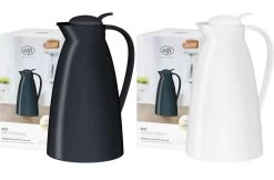 Alfi ECO 1,0l, Schwarz Oder Weiß, Isolierkanne Aus Kunststoff Mit Hygienischem Hartglaseinsatz, Drehverschluss Mit Drucktaste [Prime]