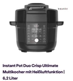 [ibood / Instant Pod / Bestpreis] Instant Pot Duo Crisp Multikocher 6,2 Liter Für 198,90€ Anstatt 290€ - Eff. 31,41%