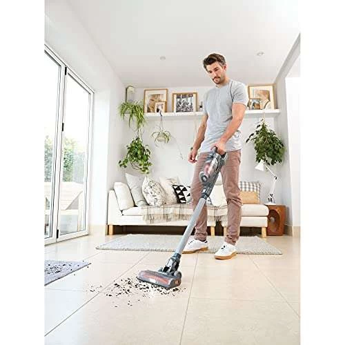 Black+Decker 3-in-1 Akku-Stielsauger BHFEA520J (18V, Beutelloser Boden- & Handstaubsauger Mit Turbobürste, 2 Saugstufen, Kabellos, – Bild 4