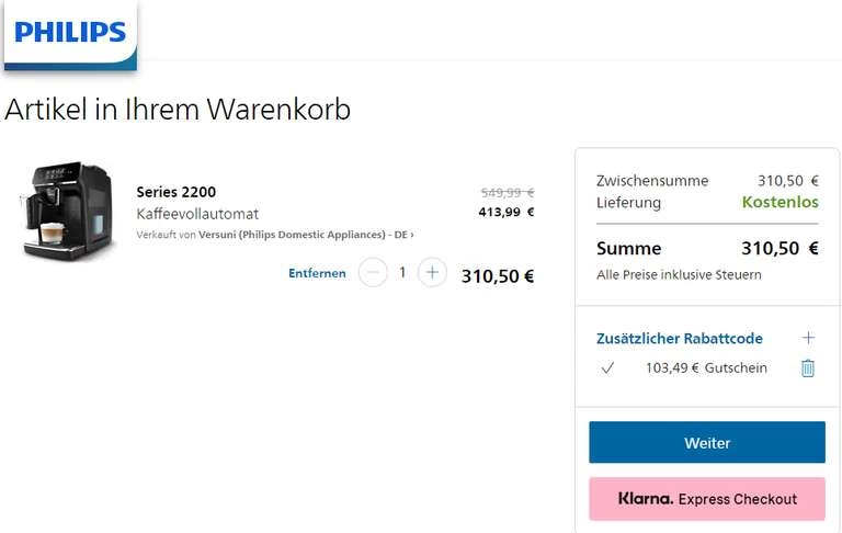 Philips Kaffeevollautomat - Series 2200 (EP2231/40) Für Effektiv 297,45€ über CB – Bild 2