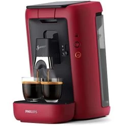 Philips CSA260 Domestic Appliances Senseo Maestro Kaffeepadmaschine Mit Kaffeestärkewahl Und Memo-Funktion, 1,2 Liter Wasserbehälter | rot