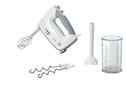 Bosch Handrührer ErgoMixx MFQ36440, 2 Rührbesen, 2 Edelstahl-Knethaken, Pürierstab, Becher (Amazon Prime)