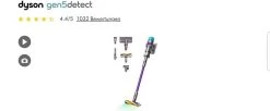 Dyson Gen5detect 799€ (eff. Nach Cashback Für 681,86€) Oder Dyson V15s Detect Submarine 949€ (eff. Nach Cashback Für 819,25€)