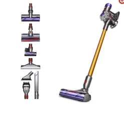 Dyson V8 Absolute - Silber-Gelb Mit Zubehör