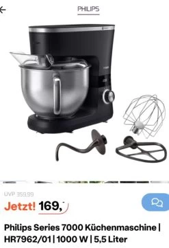 [ibood / Philips / Ath Bestpreis] Philips Series 7000 Küchenmaschine HR7962/01 Für 177,95€ Inkl. Versand Anstatt 224,95€ - Eff. 20,89%