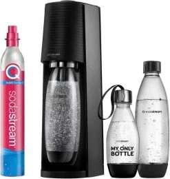 SodaStream Terra Vorteilspack Inkl. 3 Kunststoffflaschen + Inkl. CO2 Zylinder - Schwarz 39,99€ Bei Abholung Bis 30.11
