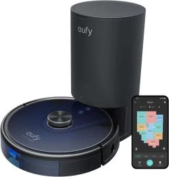 Eufy RoboVac L35 Hybrid+ Saug-/Wischroboter Mit Absaugstation (3200Pa, LDS-Kartografie, 200/200ml, Bis 157min Akku, App, Alexa)
