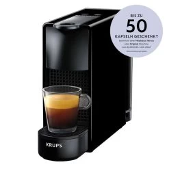 Krups Essenza Mini Kapsel-Kaffeemaschine | 2 Tassengrößen | 0,7l Wassertank | Inkl. Welcome Kapselpaket (14 Stück)