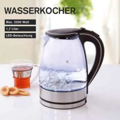 TecTro Glaswasserkocher WK 1506, 1,7 Liter, 2200 W Für 13 Euro [Kodi Filiale / 15.12. ]