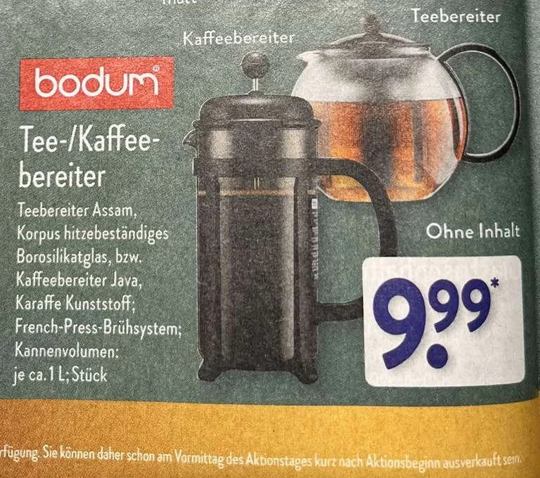 Aldi Nord Lokal Bodum Tee-/Kaffeebereiter – Bild 2