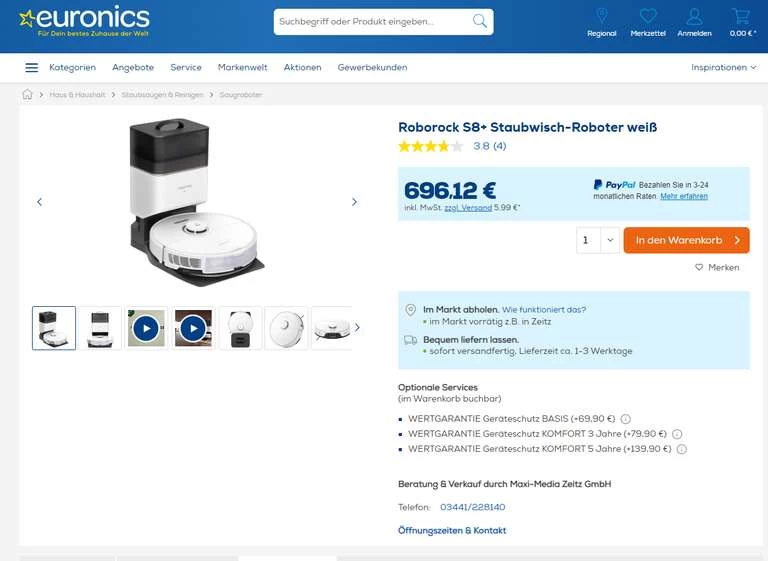 Roborock S8+ Staubwisch-Roboter Weiß – Bild 2