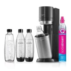 SodaStream WASSERSPRUDLER Duo Titan (1x Glasflasche 3x Kunststoffflasche)